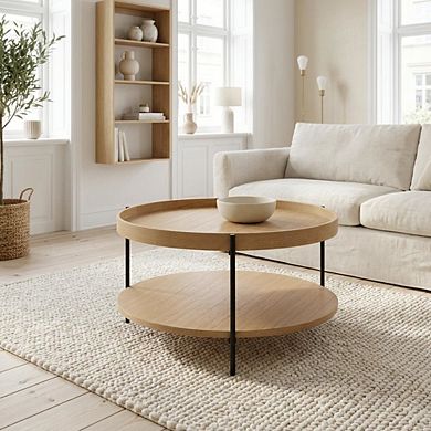 Starlight Canyon Home Manufactured Wood Coffee Table with Iron Frame Single Piece