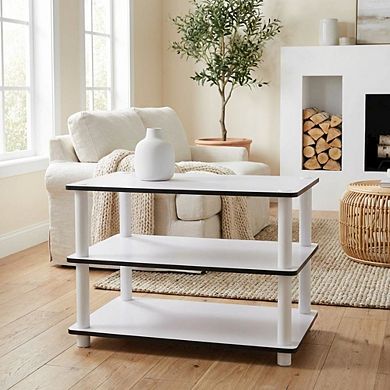 FurniFact 3-Tier Coffee Table with No Tools Assembly and Sturdy Shelves for Storage