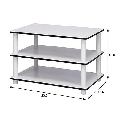 FurniFact 3-Tier Coffee Table with No Tools Assembly and Sturdy Shelves for Storage