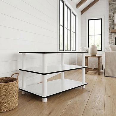 FurniFact 3-Tier Coffee Table with No Tools Assembly and Sturdy Shelves for Storage