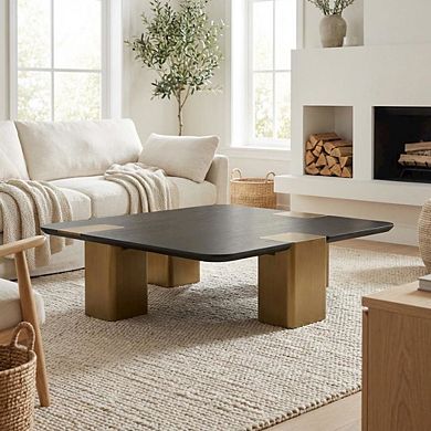 Starlight Canyon Home Veneer Square Coffee Table with Accents and Manufactured Wood