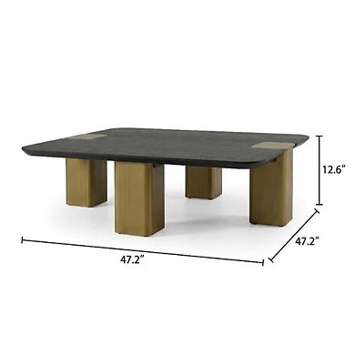 Starlight Canyon Home Veneer Square Coffee Table with Accents and Manufactured Wood