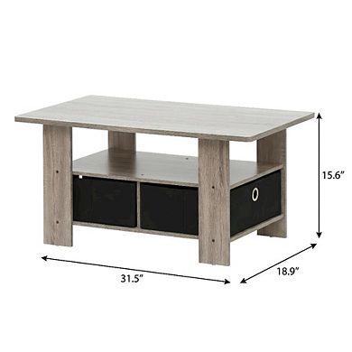 FurniFact Coffee Table with Bin Drawer and Sturdy Design