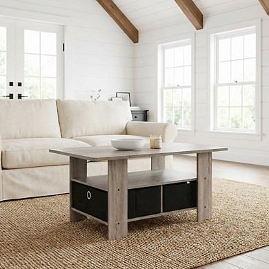 FurniFact Coffee Table with Bin Drawer and Sturdy Design