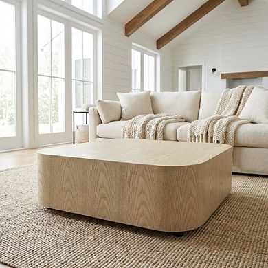 Starlight Canyon Home Wood and MDF Low Coffee Table with Square Top and Sturdy Design