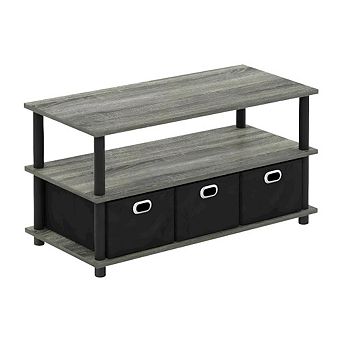 FurniFact Coffee Table with Bin Drawers Turn-N-Tube Frame