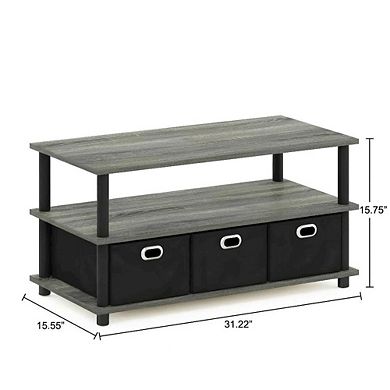 FurniFact Coffee Table with Bin Drawers Turn-N-Tube Frame