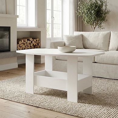 FurniFact Coffee Table with Storage Compartment and Sleek Modern Design