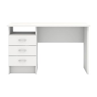 Computer Desk with Three Drawers and Open Shelf for Storage