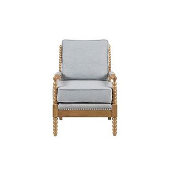 Blue Accent Chair with Solid Wood Frame for Living Room and Bedroom Use