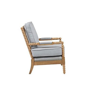 Blue Accent Chair with Solid Wood Frame for Living Room and Bedroom Use