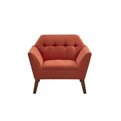 Orange Accent Chair with Solid Wood and Plywood Frame for Living Room