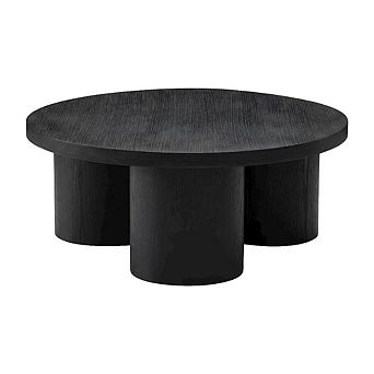 Starlight Canyon Home Solid and Manufactured Wood Round Coffee Table with Durable Finish
