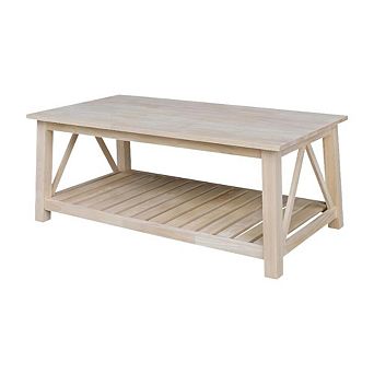 Ready to Finish Coffee Table in Parawood with Solid Construction