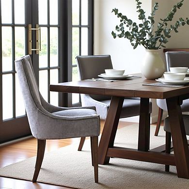 Gray Dining Chairs Set of 2, Mid Century Upholstered Chairs for Dining Table