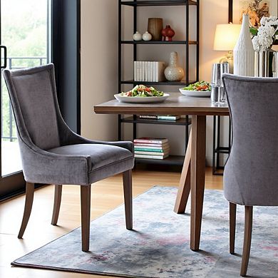 Gray Dining Chairs Set of 2, Mid Century Upholstered Chairs for Dining Table