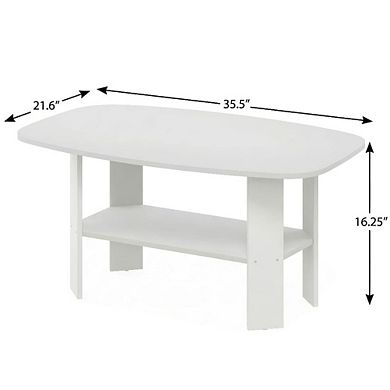 FurniFact Simple Design Coffee Table with Storage Shelf for Residential Use