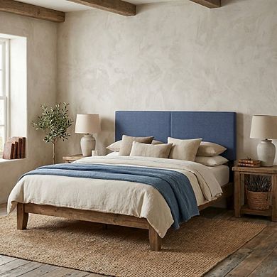 FurniFact Upholstered King Headboard with Soft Fabric and Sturdy Frame