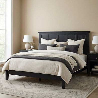 FurniFact King Bed Headboard, Mahogany, Steel Frame for Farmhouse Décor