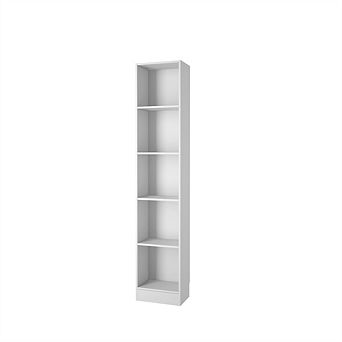 Tall Narrow Book Shelf - Compact Small Bookshelf with 5 Shelves
