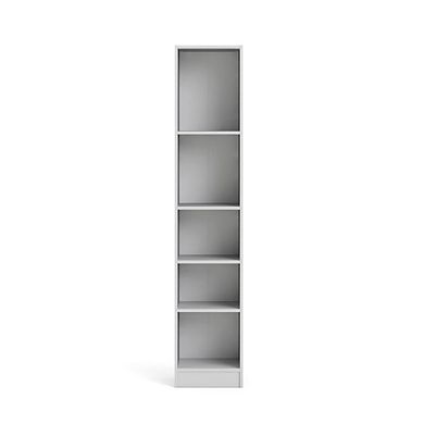 Tall Narrow Book Shelf - Compact Small Bookshelf with 5 Shelves