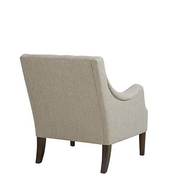 Beige Accent Chair with Solid Wood and Plywood Frame, Modern Armchair
