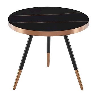 Starlight Canyon Home Ceramic Coffee Table with Glass Top and Steel Frame for Modern Living