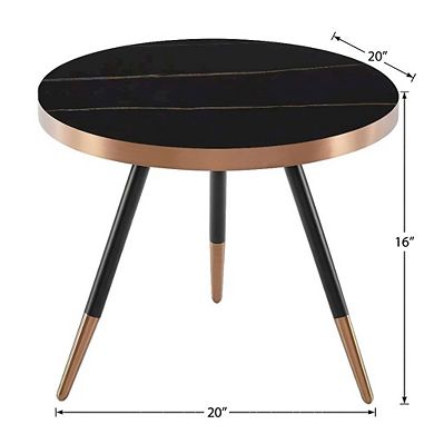 Starlight Canyon Home Ceramic Coffee Table with Glass Top and Steel Frame for Modern Living