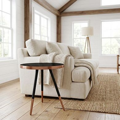 Starlight Canyon Home Ceramic Coffee Table with Glass Top and Steel Frame for Modern Living