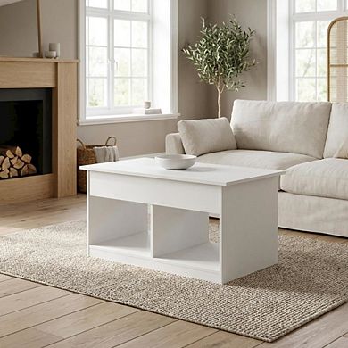 FurniFact Lift Top Coffee Table with Storage and Durable Construction