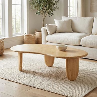 Starlight Canyon Home Bamboo Coffee Table with Solid Moso Bamboo Construction Mid Century Design