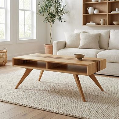 Starlight Canyon Home Coffee Table with 100% Bamboo Top and Mid Century Modern Design