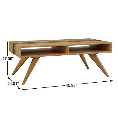 Starlight Canyon Home Coffee Table with 100% Bamboo Top and Mid Century Modern Design