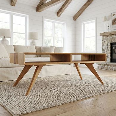 Starlight Canyon Home Coffee Table with 100% Bamboo Top and Mid Century Modern Design