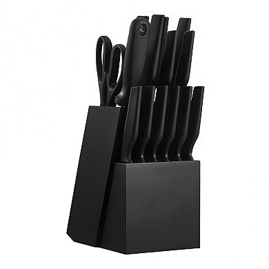 15 Piece German High Carbon Stainless Steel Knife Set with Block and Sharpener