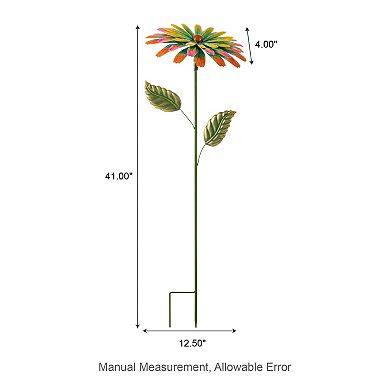 Glitzhome 41"H Garden Metal Flower Yardstake