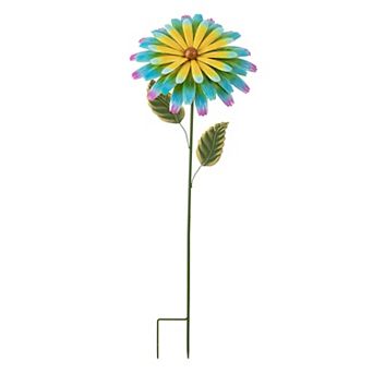 Glitzhome 41"H Garden Metal Flower Yardstake