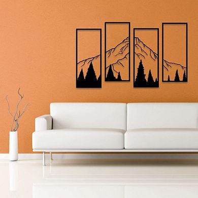 Mountain and Forest Minimalist Wall Decor, Set of 4
