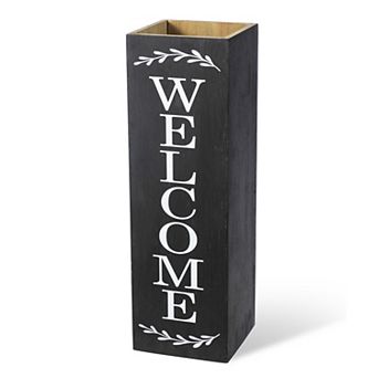 Glitzhome 24"H Double Sided Solid Wood Boxed "WELCOME PORCH" Porch Sign