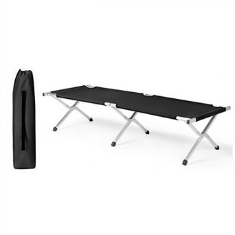 Portable Folding Camping Cot with Carrying Bag Aluminum Frame