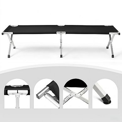 Portable Folding Camping Cot with Carrying Bag Aluminum Frame