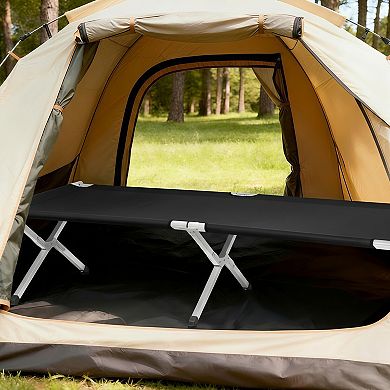 Portable Folding Camping Cot with Carrying Bag Aluminum Frame