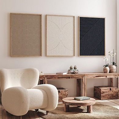 Boho Neutral Canvas Wall Art, Set of 3