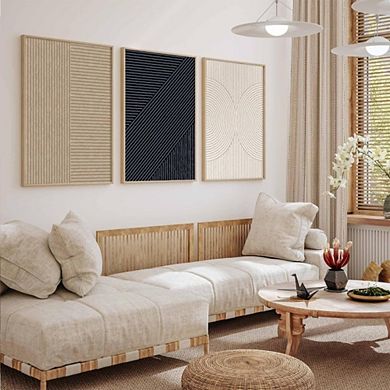 Boho Neutral Canvas Wall Art, Set of 3