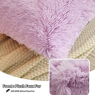 Luxury Fluffy Faux Fur Pillow Covers, Set of 2