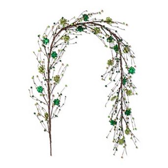 Glitzhome St. Patrick's Day Shamrock Artificial Garland