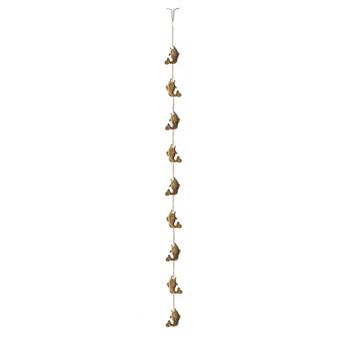 Glitzhome 8.5ft 9 pc Faux Copper Patina Finish Fish Shaped Rain Chain with V-Shaped Gutter Clip