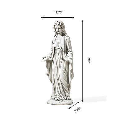 Glitzhome 30"H MGO Blessed Mother Mary Garden Statue