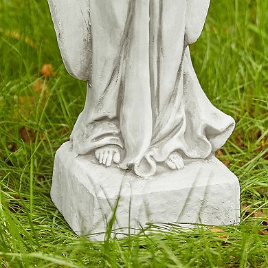 Glitzhome 20.5"H MGO Standing Archangel Garden Statue