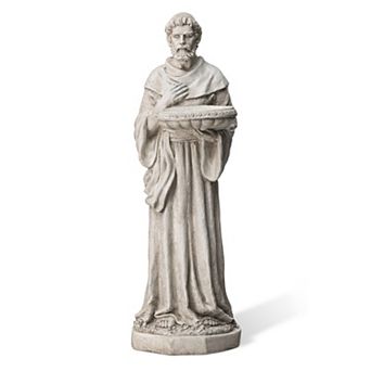 Glitzhome MGO St. Francis Garden Statues with Birdfeeder or Animals